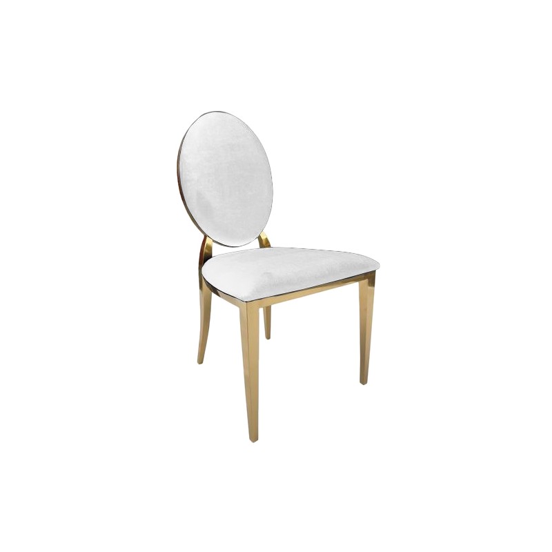 Krzesło Glamour O - White/gold